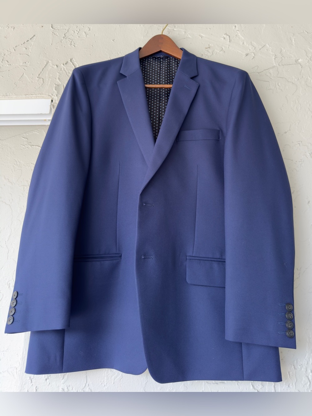 Haggar Men's Navy Blue Sport Coat The Active Series Classic Fit Size 44 S